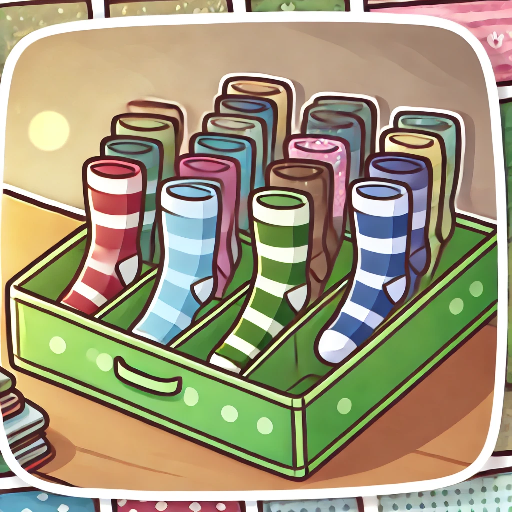 Sock organizing illustration