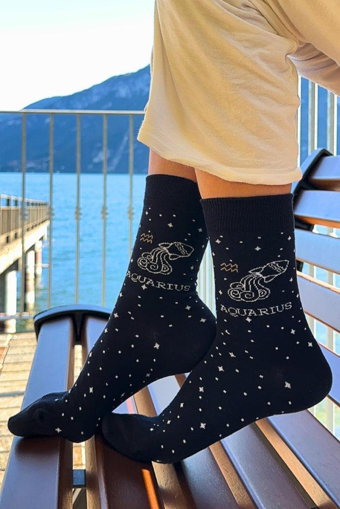 Aquarius zodiac sign socks