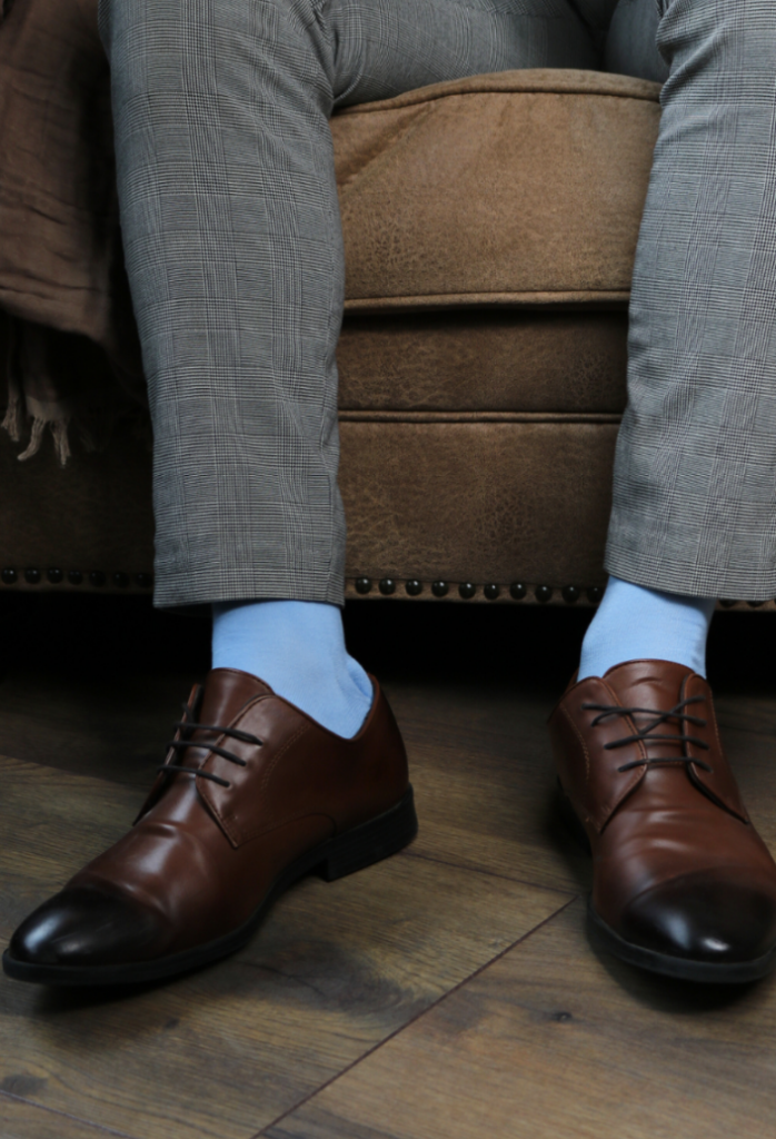 Light blue socks for men