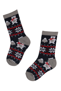 BABYBEAR blue socks with a Christmas pattern for kids | Sokisahtel