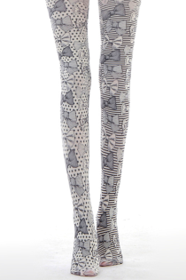 LONDON print tights with a colourful pattern