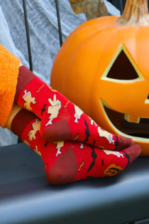 BOOZY red Halloween socks | Sokisahtel