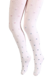 CAMILY creamy white tights with dots for children | Sokisahtel