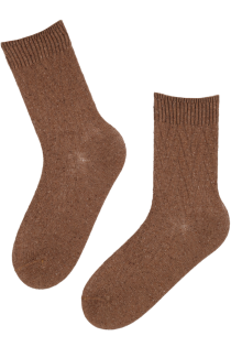 Тёплые носки из шерсти коричневого цвета TELLE | Sokisahtel