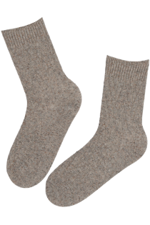 Тёплые носки из шерсти светло-бежевого цвета TELLE | Sokisahtel