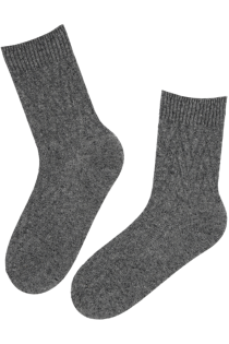 Тёплые носки из шерсти тёмно-серого цвета TELLE | Sokisahtel