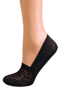COLORFUL black lace footies | Sokisahtel