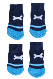 Синие антискользящие носки с узором косточек для собак KOERASOKID | Sokisahtel