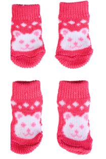 Розовые антискользящие носки с узором медведей для собак KOERASOKID | Sokisahtel