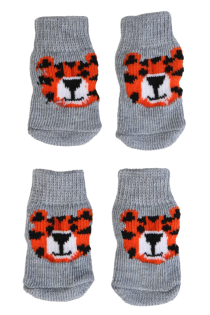 Серые антискользящие носки с узором тигра для собак KOERASOKID | Sokisahtel