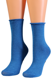 Фантазийные носки синего цвета с блеском ELINA | Sokisahtel