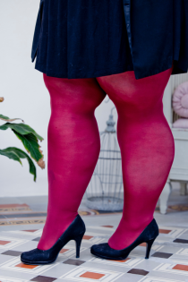 GLOW plus size 50 DEN burgundy tights | Sokisahtel