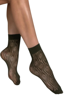 KIRA olive green sheer socks | Sokisahtel