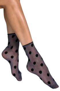 KYLIE blue sheer socks with dots | Sokisahtel