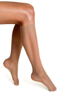 MAGICA beige fishnet knee-highs | Sokisahtel