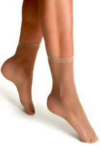 MAGICA beige fishnet socks | Sokisahtel