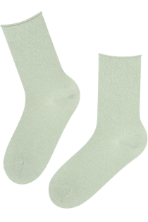 Хлопковые комфортные носки светло-зелёного цвета с блеском MAILE | Sokisahtel