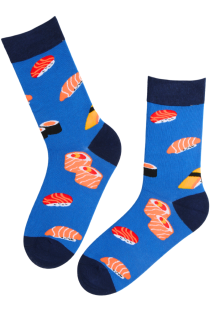 Синие хлопковые носки с узором суши MATEO | Sokisahtel