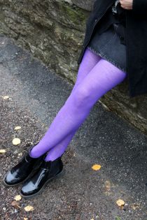 LENORE dark purple merino wool tights