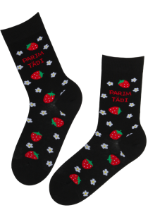 PARIM TÄDI cotton socks with strawberries | Sokisahtel
