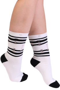 Белые хлопковые носки в "рваном" стиле POSITANO | Sokisahtel