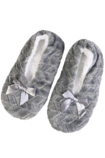 ROSETTE grey soft slippers | Sokisahtel