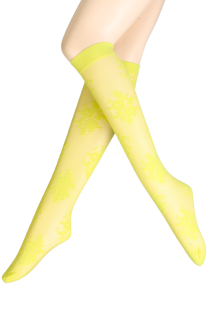 Sarah Borghi DENISE yellow sheer knee-highs | Sokisahtel