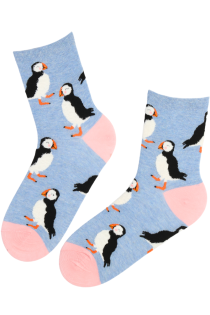 SELMA blue cotton bird socks | Sokisahtel