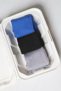TAUNO men's socks in a gift box (3-pack), colours: blue, black, grey | Sokisahtel