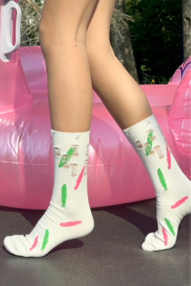 Белые хлопковые носки в "рваном" стиле TREVISO | Sokisahtel