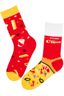 TREVOR red cotton socks with food elements | Sokisahtel