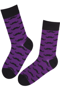 VUNTS purple cotton moustache pattern socks | Sokisahtel