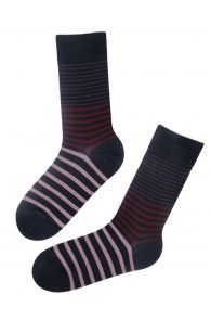 Мужские стильные хлопковые носки черного цвета с полосками WILLIAM | Sokisahtel