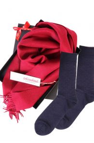 Подарочный комплект из шерстяных носков VEIKO и шарфа из шерсти альпака для мужчин | Sokisahtel