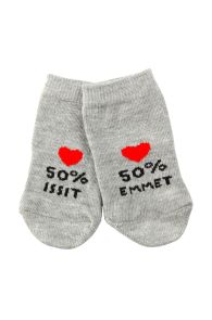 Хлопковые носки серого цвета для малышей 50% EMMET, 50% ISSIT | Sokisahtel