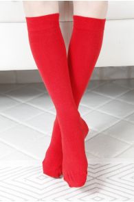 KRISS red cotton knee highs for children | Sokisahtel