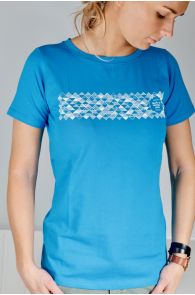Женская футболка синего цвета, посвященная Празднику песни и танца 2019 года MUUSIKA (музыка) | Sokisahtel