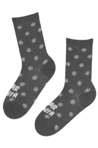 ANGEL gray cotton socks with snowflakes | Sokisahtel