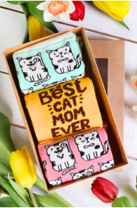 CAT LOVER Mother's Day gift box with 3 pairs of socks | Sokisahtel