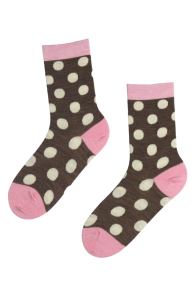 BROWN DOTS merino wool socks with dots | Sokisahtel