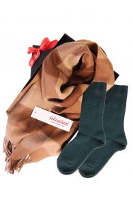 Подарочный комплект из шерстяных носков DOORA и шарфа из шерсти альпака для женщин | Sokisahtel