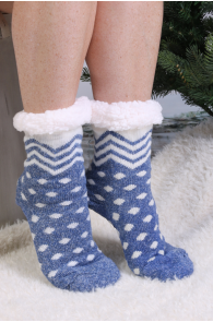 Тёплые домашние носки синего цвета CARRY | Sokisahtel