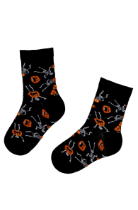 JACK-O'-LANTERN fun skeleton Halloween socks for kids | Sokisahtel