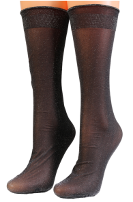Фантазийные носки чёрного цвета с блеском DECOR | Sokisahtel