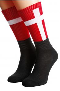 Хлопковые носки для женщин и мужчин с датским флагом DENMARK | Sokisahtel