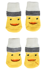 Жёлтые антискользящие носки с утятами для собак KOERASOKID | Sokisahtel
