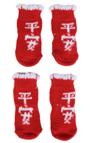 Красные антискользящие носки для собак с китайскими иероглифами KOERASOKID | Sokisahtel