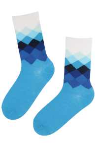 Хлопковые носки в оттенках синего с ромбическим узором ELIAS | Sokisahtel
