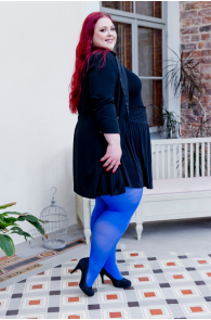 GLOW plus size 50 DEN blue tights | Sokisahtel