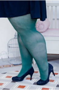 GLOW plus size 50 DEN green tights | Sokisahtel